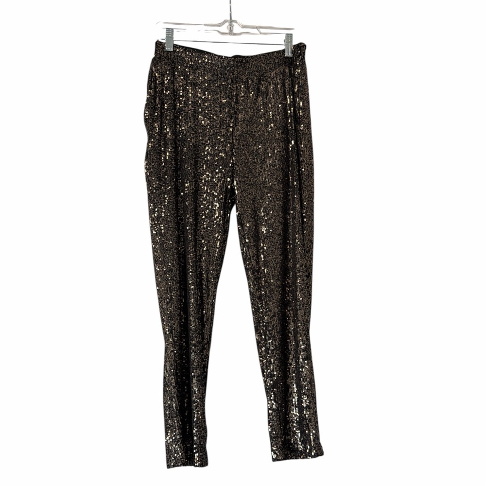 Cable & Gauge Black Pants with Gold Sequins